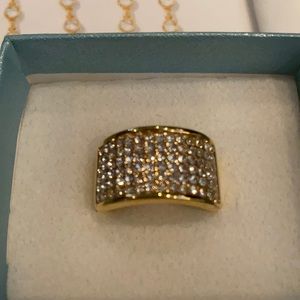 Touchstone Crystal Crystal Diamonds Ring, Golden